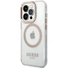Guess dėklas, skirtas iPhone 15 Pro Max 6,7 GUHMP15XHTRMD auksinis HC Magsafe Metal Outline