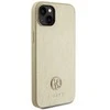Guess odinis 4G metalinis dėklas su logotipu Strass iPhone 15 - auksinis