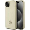 Guess odinis 4G metalinis dėklas su logotipu Strass iPhone 15 - auksinis