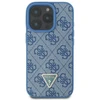 Guess GUHCP16LP4TDSCPB Apple iPhone 16 Pro 6.3″ mėlynas kietas dėklas Leather Metal Logo Strass Crossbody