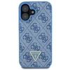 Guess GUHCP16SP4TDSCPB Apple iPhone 16 6.1″ mėlynas kietas dėklas Leather Metal Logo Strass Crossbody