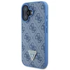 Guess GUHCP16SP4TDSCPB Apple iPhone 16 6.1″ mėlynas kietas dėklas Leather Metal Logo Strass Crossbody