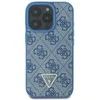Guess GUHCP16SP4TDSCPB Apple iPhone 16 6.1″ mėlynas kietas dėklas Leather Metal Logo Strass Crossbody
