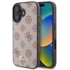 Guess GUHMP16SPGPYSW Apple iPhone 16 6.1″ rudos spalvos kietas dėklas Peony Script MagSafe