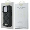 Guess Quilted Metal Logo iPhone 16 Pro dėklas - juodas