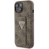 Guess GUHCP15SPGS4TDW Apple iPhone 15 / 14 / 13 6.1″ rudos spalvos kietas dėklas Grip Stand 4G Triangle Strass