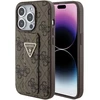 Dėklas GUESS GUHCP15LPGS4TDW IPHONE 15 PRO 6.1 "BROWN/BROWN HARDCASE GRIP STAND 4G TRIANGLE STRASS
