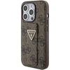 Dėklas GUESS GUHCP15LPGS4TDW IPHONE 15 PRO 6.1 "BROWN/BROWN HARDCASE GRIP STAND 4G TRIANGLE STRASS