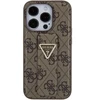 Dėklas GUESS GUHCP15LPGS4TDW IPHONE 15 PRO 6.1 "BROWN/BROWN HARDCASE GRIP STAND 4G TRIANGLE STRASS