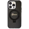 Dėklas GUESS GUHMP13LHRSGSK IPHONE 13 PRO / 13 6.1 "Juodas / Juodas HARDCASE RING STAND SCRIPT GLITTER MAGSAFE