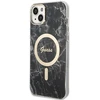 Rinkinys Guess GUBPP14SHMEACSK Case+ Charger iPhone 14 6,1" juodas/juodas kietas dėklas Marble MagSafe