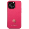 Guess GUHCP13LPS4MF Apple iPhone 13 Pro / 13 6,1″ rožinės spalvos kietas dėklas Saffiano 4G Small Metal Logo