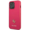 Guess GUHCP13LPS4MF Apple iPhone 13 Pro / 13 6,1″ rožinės spalvos kietas dėklas Saffiano 4G Small Metal Logo