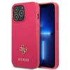 Guess GUHCP13LPS4MF Apple iPhone 13 Pro / 13 6,1″ rožinės spalvos kietas dėklas Saffiano 4G Small Metal Logo