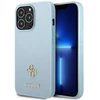 Guess GUHCP13XPS4MB Apple iPhone 13 Pro Max 6,7″ mėlynas kietas dėklas Saffiano 4G Small Metal Logo