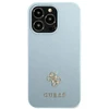 Guess GUHCP13XPS4MB Apple iPhone 13 Pro Max 6,7″ mėlynas kietas dėklas Saffiano 4G Small Metal Logo
