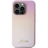 Guess GUHCP14XPSAIRSP Apple iPhone 14 Pro Max 6.7″ rožinės spalvos kietas dėklas Saffiano Iridescent Script