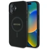 Guess GUHMP16SPSAHMCK Apple iPhone 16 6.1″ juodos spalvos kietas dėklas Saffiano Classic Logo MagSafe