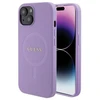 Apple iPhone 15 Plus Guess dėklas Saffiano MagSafe (GUHMP15MPSAHMCU) violetinės spalvos