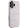Guess GUHMP16SPSAPSMEP Apple iPhone 16 6.1″rožinės spalvos kietas dėklas Saffiano Peony Classic Logo MagSafe