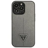 Guess GUHCP13LPSATLG iPhone 13 Pro / 13 6,1 colio sidabrinis kietas dėklas SaffianoTriangle logotipas