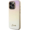 Guess GUHCP14LPSAIRSD Apple iPhone 14 Pro 6.1″ auksinis kietas dėklas Saffiano Iridescent Script