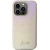 Guess GUHCP14LPSAIRSD Apple iPhone 14 Pro 6.1″ auksinis kietas dėklas Saffiano Iridescent Script