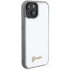 Guess GUHCP15SPSFDGSS Apple iPhone 15 / 14 / 13 6.1″ sidabrinis kietas dėklas Sequin Script Metal