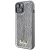 Guess GUHCP15SPSFDGSS Apple iPhone 15 / 14 / 13 6.1″ sidabrinis kietas dėklas Sequin Script Metal