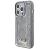 Guess GUHCP15LPSFDGSS Apple iPhone 15 Pro 6.1″ sidabrinis kietas dėklas Sequin Script Metal