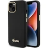 Dėklas GUESS GUHCP15SSMBSLK IPHONE 15/14/13 6.1 "Juodas / Juodas HARDCASE SILICONE SCRIPT METAL LOGO & FRAME