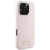 Guess GUHCP16LSMBSLP Apple iPhone 16 Pro 6.3″ rožinės spalvos kietas dėklas Silicone Script Metal Logo & Frame