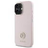 Guess GUHCP16SM4DGPP Apple iPhone 16 6.1″ rožinės spalvos kietas dėklas Silicone Logo Strass 4G
