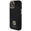Guess GUHCP15SM4DGPK Apple iPhone 15 / 14 / 13 6.1″juodos spalvos kietas dėklas Silicone Logo Strass 4G