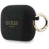 Guess Silikoninis dėklas su blizgučių žiedu, skirtas AirPods Pro 3 - Juodas