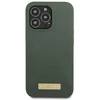 Guess GUHMP13LSPLA Apple iPhone 13 Pro / 13 6,1″ khaki kietas dėklas Silicone Logo Plate MagSafe