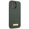 Guess GUHMP13LSPLA Apple iPhone 13 Pro / 13 6,1″ khaki kietas dėklas Silicone Logo Plate MagSafe