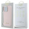 Guess GUHCP16LSMBSLP Apple iPhone 16 Pro 6.3″ rožinės spalvos kietas dėklas Silicone Script Metal Logo & Frame