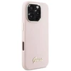 Guess GUHCP16LSMBSLP Apple iPhone 16 Pro 6.3″ rožinės spalvos kietas dėklas Silicone Script Metal Logo & Frame