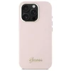 Guess GUHCP16LSMBSLP Apple iPhone 16 Pro 6.3″ rožinės spalvos kietas dėklas Silicone Script Metal Logo & Frame