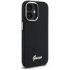 Guess GUHCP16MSMBSLK Apple iPhone 16 Plus 6.7″ juodos spalvos kietas dėklas Silicone Script Metal Logo & Frame