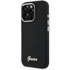 Guess GUHCP16XSMBSLK Apple iPhone 16 Pro Max 6.9″ juodos spalvos kietas dėklas Silicone Script Metal Logo & Frame