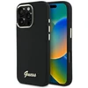 Guess GUHCP16XSMBSLK Apple iPhone 16 Pro Max 6.9″ juodos spalvos kietas dėklas Silicone Script Metal Logo & Frame