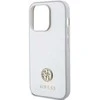 Guess Strass metalinis dėklas su logotipu iPhone 15 Pro - sidabrinis