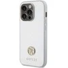 Guess Strass metalinis dėklas su logotipu iPhone 15 Pro - sidabrinis