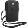 Guess PU Grained 4G Metal Logo Wallet krepšys telefonui Zipper juodos spalvos