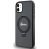 Dėklas GUESS GUHMN61HRSGSK IPHONE 11 / XR 6.1 "Juodas / Juodas HARDCASE RING STAND SCRIPT GLITTER MAGSAFE