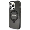 Dėklas GUESS GUHMP14XHRSGSK IPHONE 14 PRO MAX 6.7 "Juodas/Juodas HARDCASE RING STAND SCRIPT GLITTER MAGSAFE