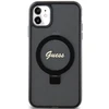 Dėklas GUESS GUHMN61HRSGSK IPHONE 11 / XR 6.1 "Juodas / Juodas HARDCASE RING STAND SCRIPT GLITTER MAGSAFE