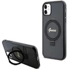 Dėklas GUESS GUHMN61HRSGSK IPHONE 11 / XR 6.1 "Juodas / Juodas HARDCASE RING STAND SCRIPT GLITTER MAGSAFE